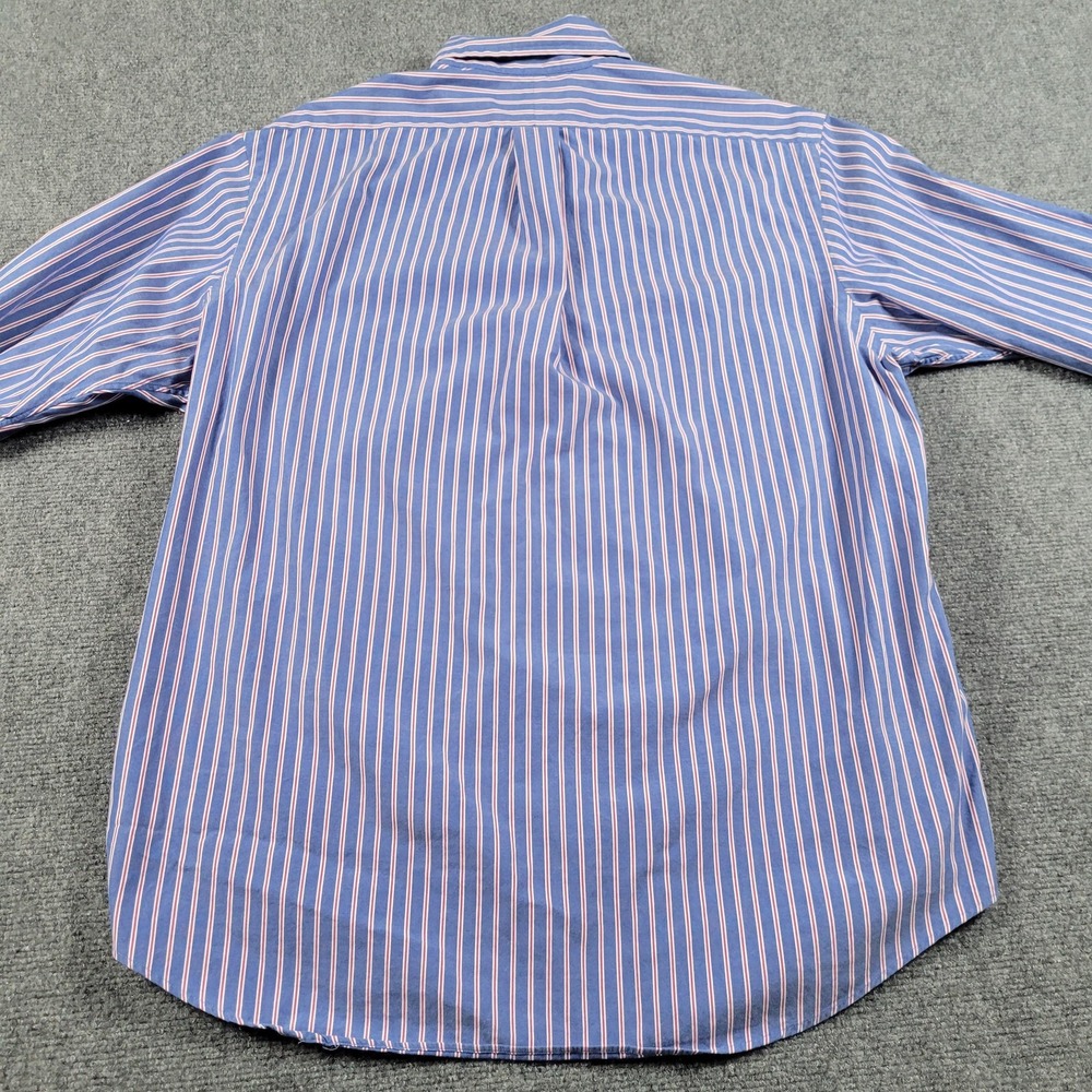 Ralph Lauren Shirt Mens Extra Large Custom Fit Blue Red Stripe Button‎ Down - Picture 3 of 8